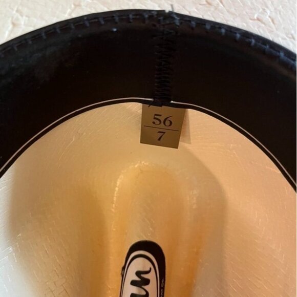 Justin's Mens Cowboy Western Hat Straw Light Beige Size 56 / 7 - Picture 10 of 10